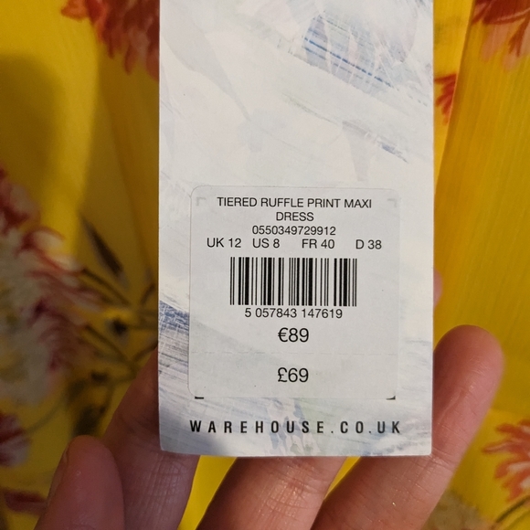 ASOS Warehouse (UK) Yellow Floral Tiered Dress - Picture 12 of 16